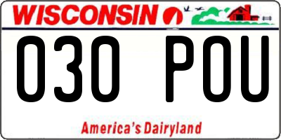 WI license plate 030POU