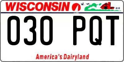 WI license plate 030PQT
