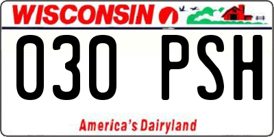 WI license plate 030PSH
