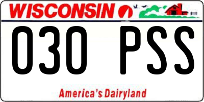 WI license plate 030PSS