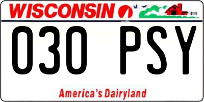 WI license plate 030PSY