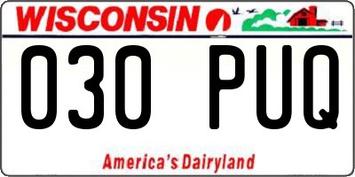 WI license plate 030PUQ