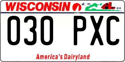 WI license plate 030PXC