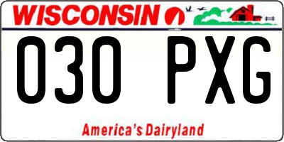WI license plate 030PXG