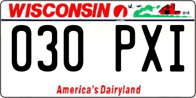 WI license plate 030PXI