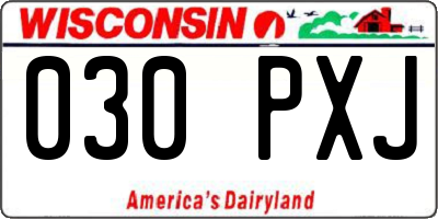 WI license plate 030PXJ