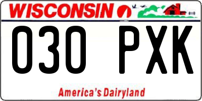 WI license plate 030PXK