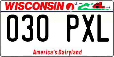 WI license plate 030PXL