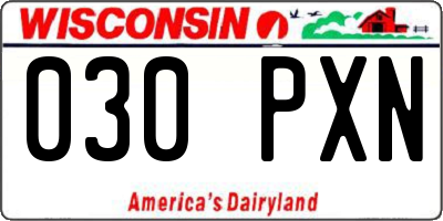 WI license plate 030PXN
