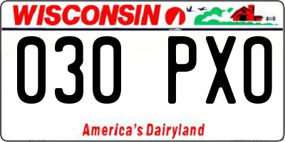 WI license plate 030PXO