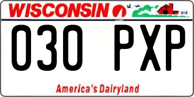 WI license plate 030PXP