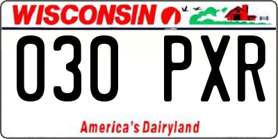 WI license plate 030PXR