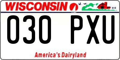 WI license plate 030PXU