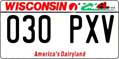 WI license plate 030PXV
