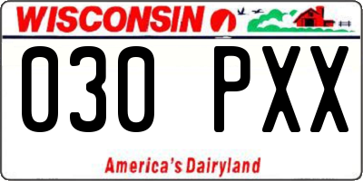 WI license plate 030PXX