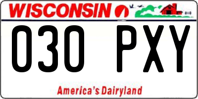 WI license plate 030PXY