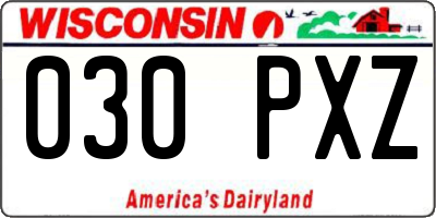 WI license plate 030PXZ