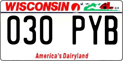 WI license plate 030PYB