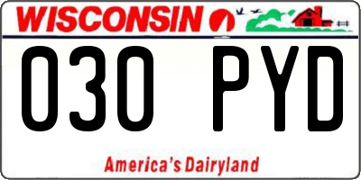 WI license plate 030PYD