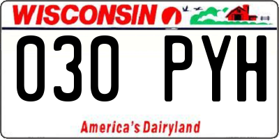 WI license plate 030PYH