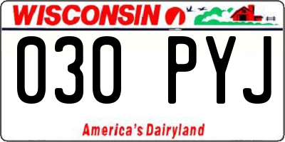 WI license plate 030PYJ