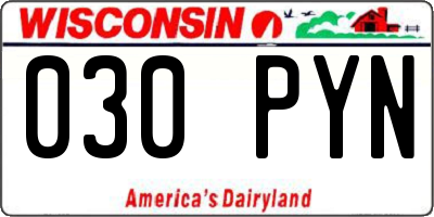 WI license plate 030PYN