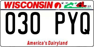 WI license plate 030PYQ