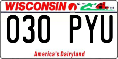 WI license plate 030PYU