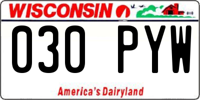 WI license plate 030PYW