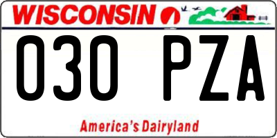 WI license plate 030PZA