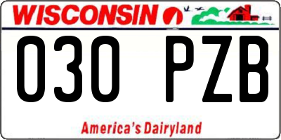 WI license plate 030PZB