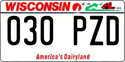 WI license plate 030PZD