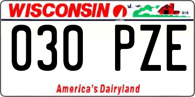 WI license plate 030PZE