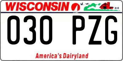 WI license plate 030PZG