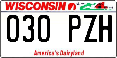WI license plate 030PZH