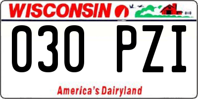 WI license plate 030PZI