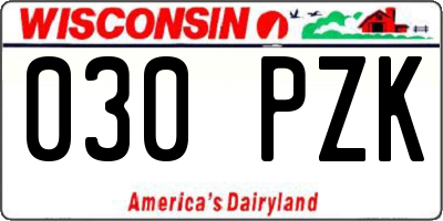 WI license plate 030PZK
