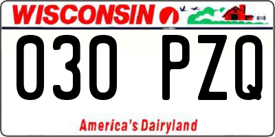 WI license plate 030PZQ