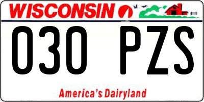 WI license plate 030PZS