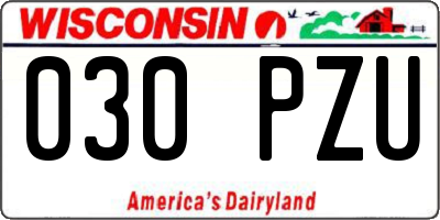 WI license plate 030PZU