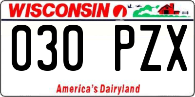 WI license plate 030PZX