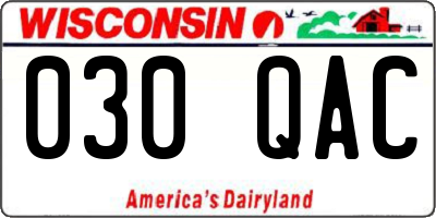 WI license plate 030QAC