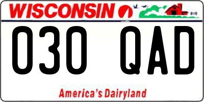 WI license plate 030QAD