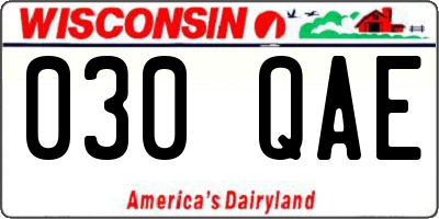 WI license plate 030QAE
