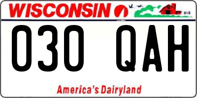 WI license plate 030QAH