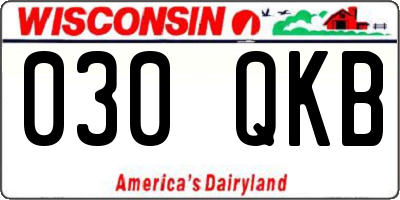 WI license plate 030QKB