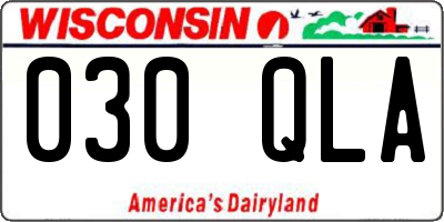 WI license plate 030QLA