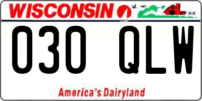 WI license plate 030QLW
