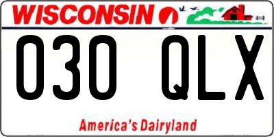 WI license plate 030QLX