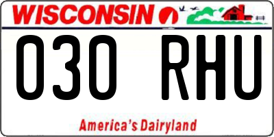 WI license plate 030RHU